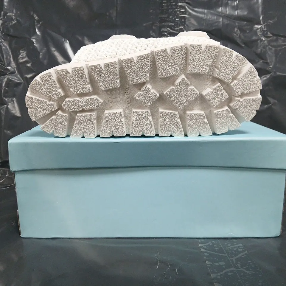 BOXED PAIR OF PRADA OPEN TOE SANDALS IN WHITE SIZE EU 36