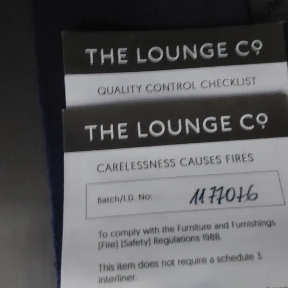 QUALITY BRITISH MADE LOUNGE Co EASY CHAIR WITH BOLSTER CUSHIONS BLUE PLUS FABRIC