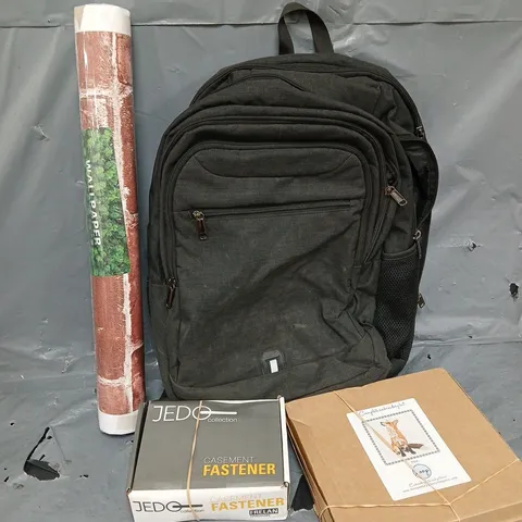 APPROXIMATELY 20 ASSORTED HOUSEHOLD ITEMS TO INCLUDE UNBRANDED RUCKSACK, WALLPAPER, EMBROIDERY FOX KIT, ETC
