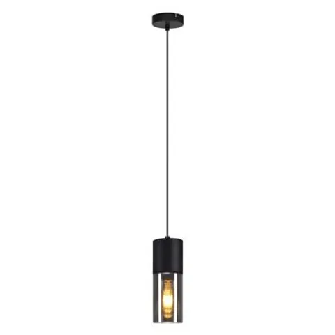 BOXED PENDELLEUCHTE E27 SCHWARZ GLAS ZYLINDER DESIGN CHRISSHAWN (1 BOX)