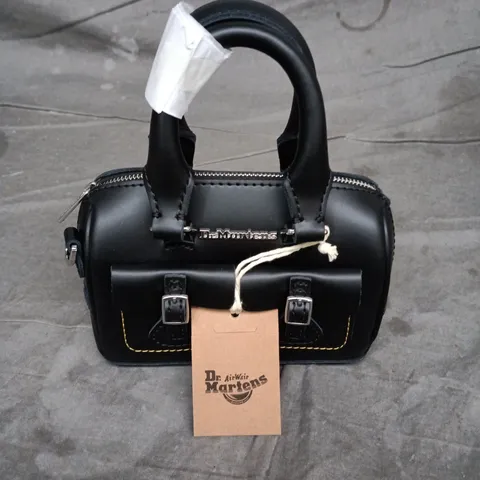 DR. MARTENS MINI BLACK LEATHER HANDBAG WITH BUCKLE FRONT