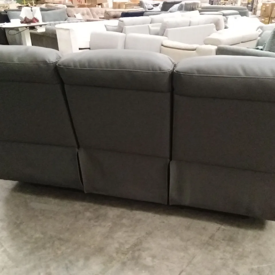 ROTHBURY LUXURY FAUX LEATHER HIGH BACK  3 SEATER MANUAL RECLINER SOFA - CHARCOAL RRP £729