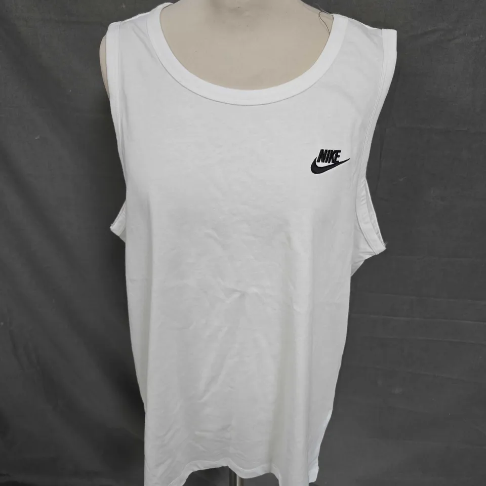 NIKE LOGO TANK IN WHITE SIZE L