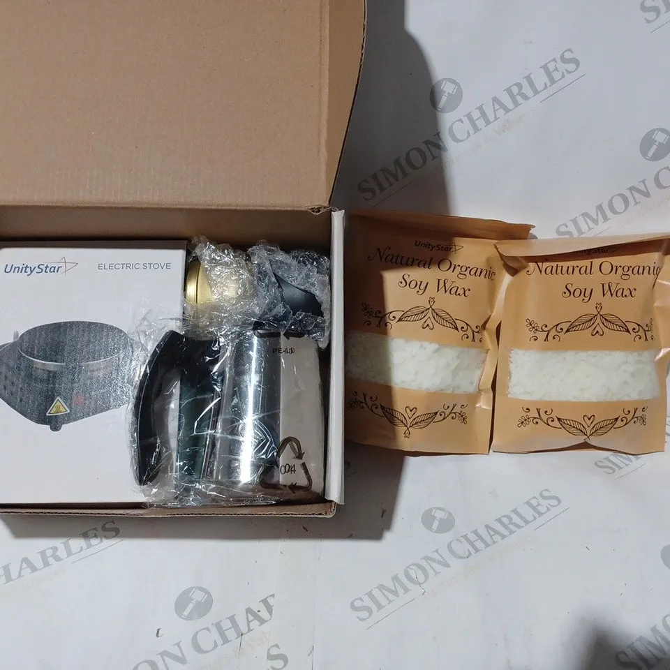 BOXED UNITYSTAR CANDLE MAKING KIT WITH ELETRIC HOT PLATE