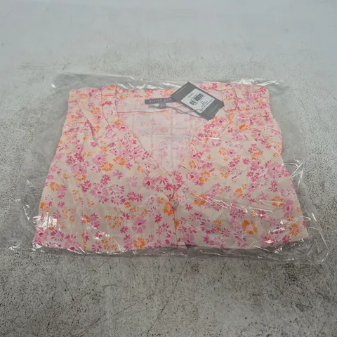 OLIVER BONAS WHITE FLORAL BLOUSE – UK 12