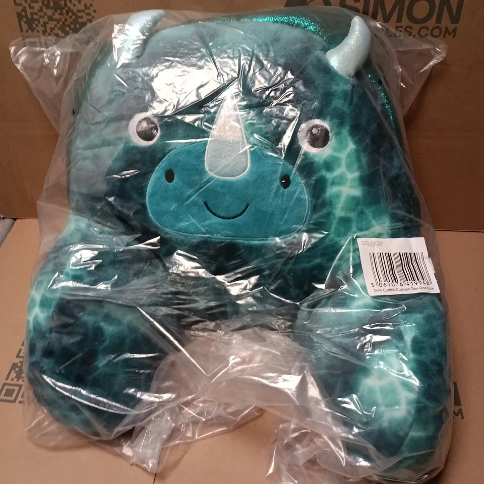 BAGGED SNUGGLZ DINO CUDDLE CUSHION IN TEAL - ONE SIZE