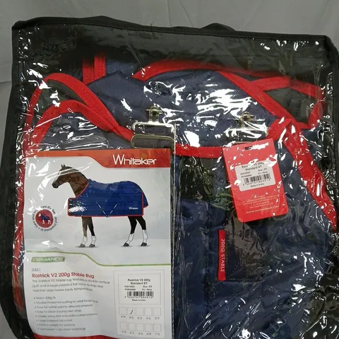WHITTAKER RASTRICK V2 200G STABLE RUG – NAVY WITH RED TRIM