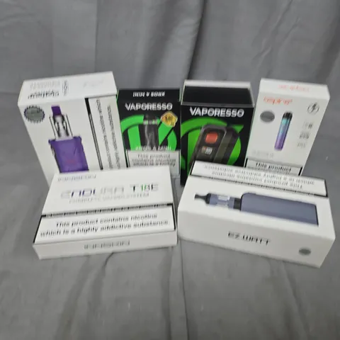 APPROXIMATELY 20 ASSORTED VAPE & E-CIGARETTE PRODUCTS TO INCLUDE BRANDS SUCH AS INNOKIN, ASPIRE, VAPORESSO, ETC