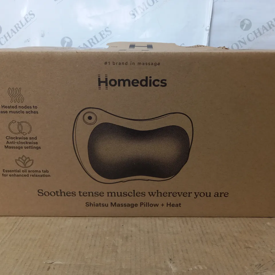 LOT OF 2 BOXED HOMEDICS SHIATSU MASSAGE PILLOWS WITH HEAT