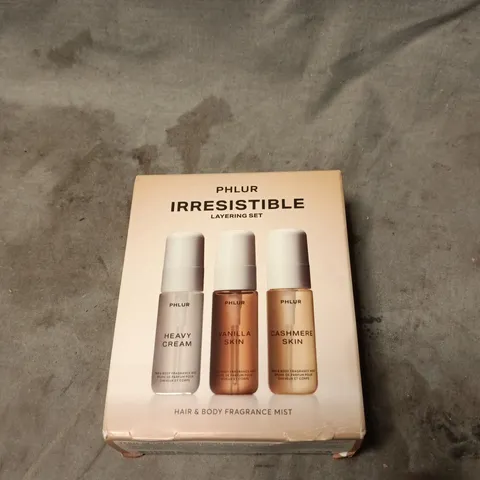 PHLUR IRRESISTIBLE LAYERING SET - HAIR & BODY FRAGRANCE MIST (3 BOTTLES)