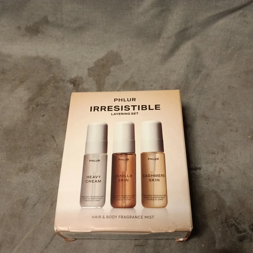 PHLUR IRRESISTIBLE LAYERING SET - HAIR & BODY FRAGRANCE MIST (3 BOTTLES)