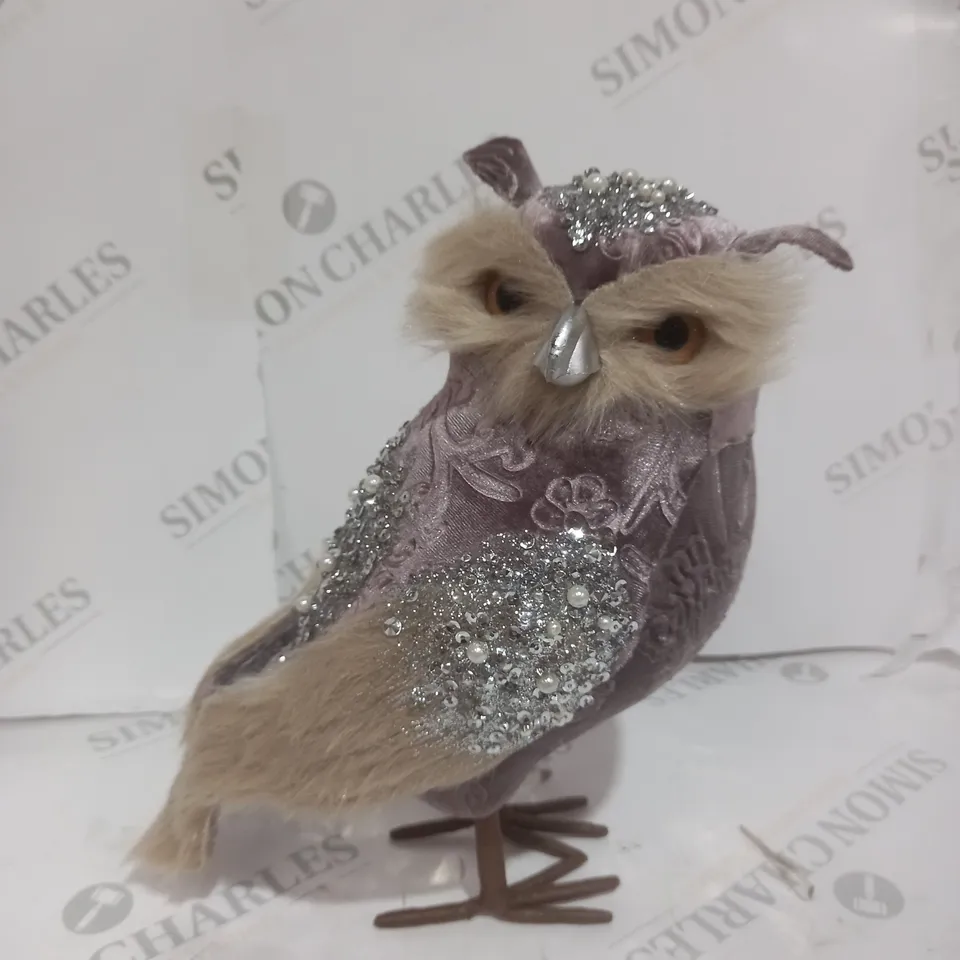 ALISON CORK VELVET STANDING OWLS