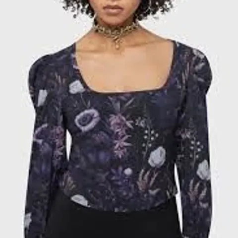 BRAND NEW BAGGED KILLSTAR DUSKS GARDEN TOP IN BLACK & PURPLE - S