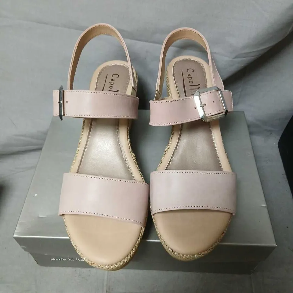 CAPOLLINA UK 8 ROSHELLE-C604 BLUSH PINK WEDGE SANDALS