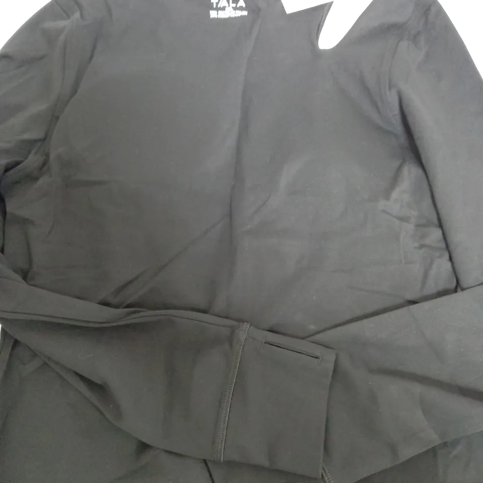 TIALA LYCRA SPORT BLACK SHOULDER CUT LONG SLEEVE TOP - 2XL