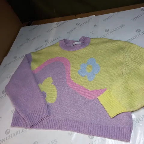 WOMENS FLORAL KNITTED JUMPER SIZE M