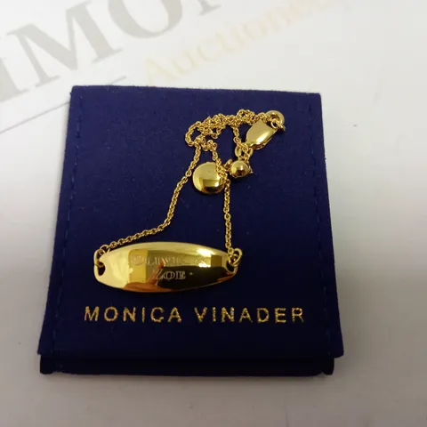 MONICA VINADER GOLD NURA TINY FINE CHAIN BRACELET - PERSONALISED `OLIVIA & ZOE` 