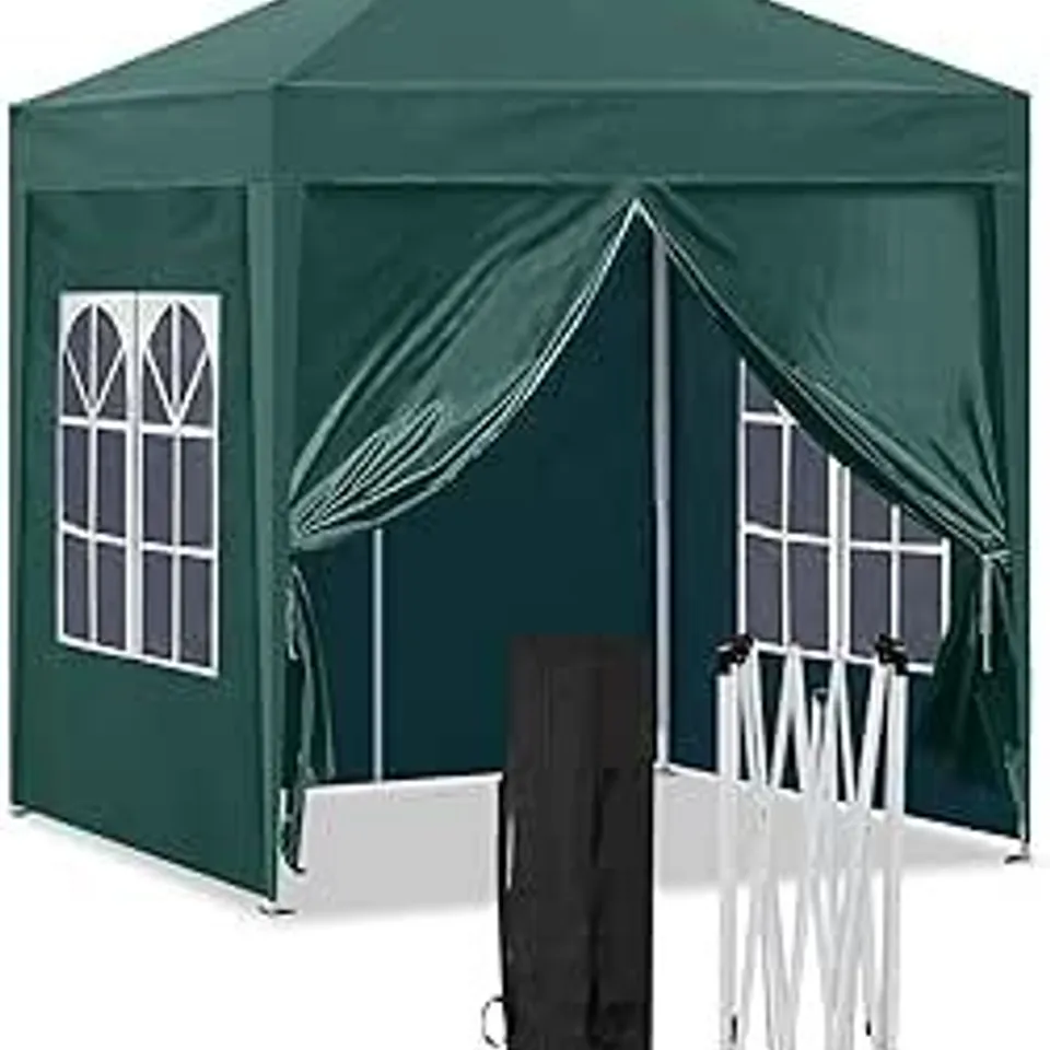 BOXED CLIPOP PORTABLE 10X10FT POP UP GAZEBO, INSTANT CANOPY WATERPROOF ANTI-UV SHELTER WITH 4 SIDE PANELS & CARRY BAG