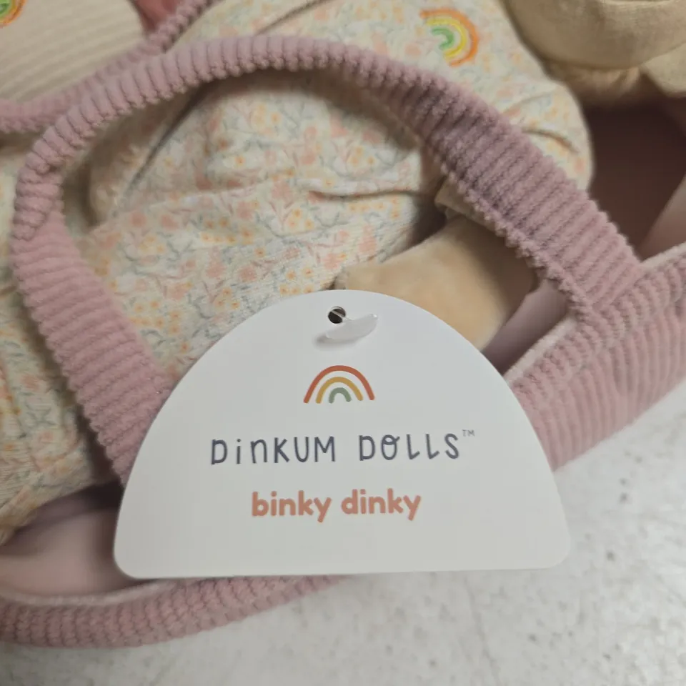 DINKUM DOLLS BINKY DINKY PLUSH DOLL IN PINK BAG