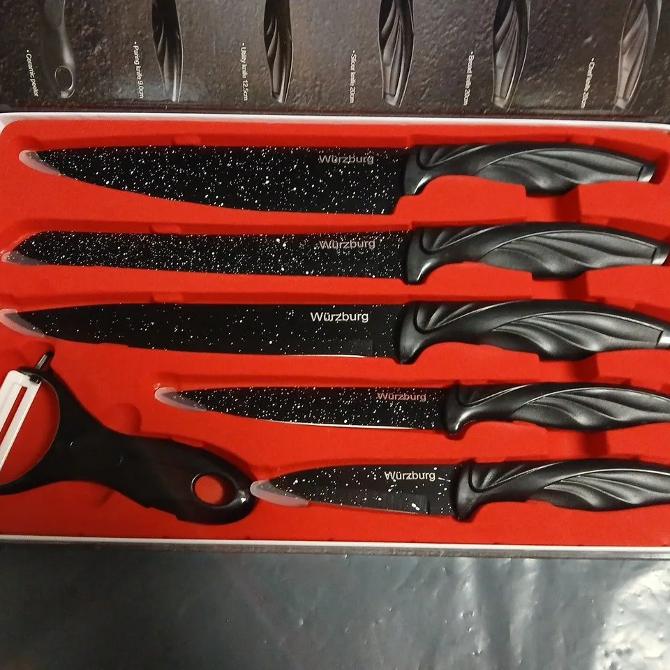 WÜRZBURG MARMO+BIO 9-PIECE MARBLE-COATED KNIFE SET