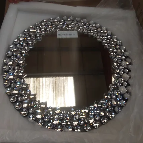 BOXED GLASS FRAME ROUND MIRROR