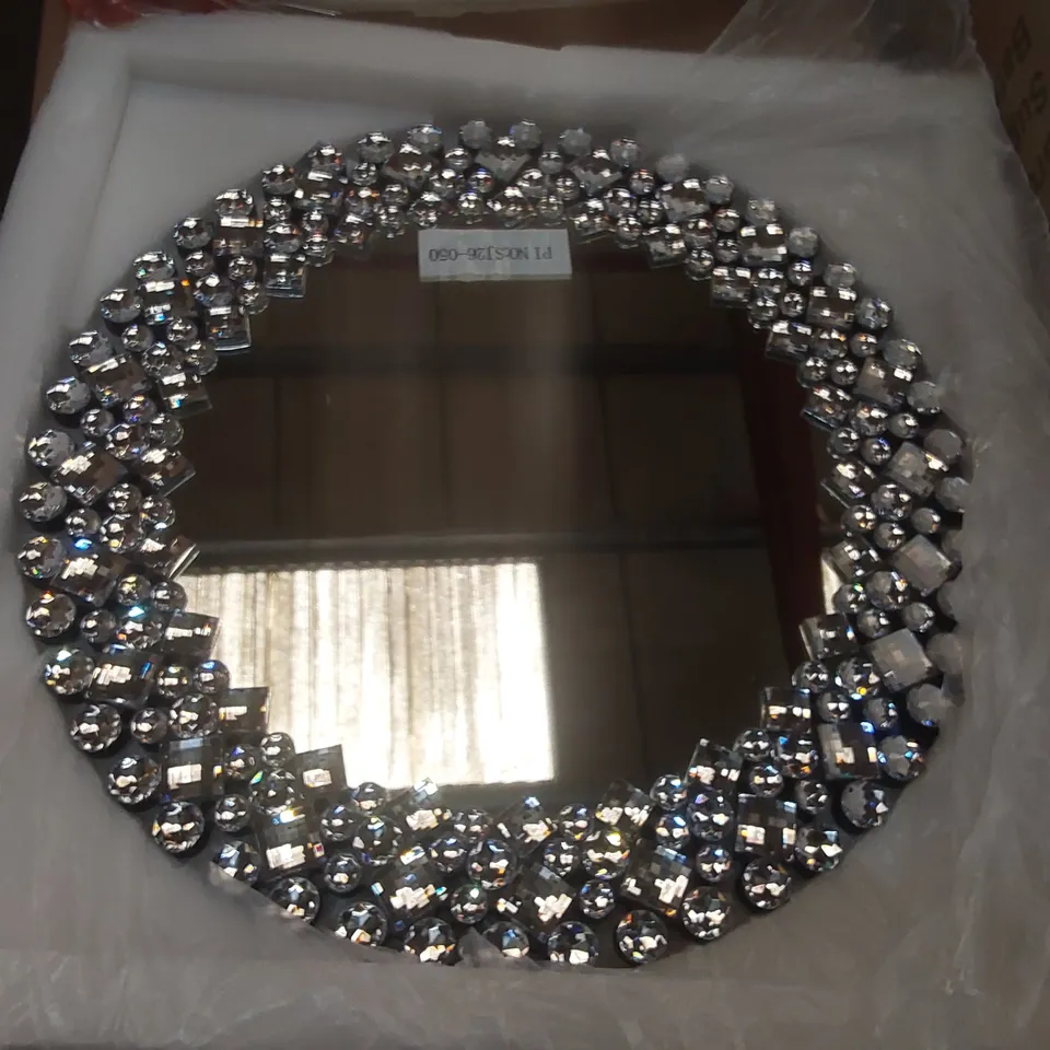 BOXED GLASS FRAME ROUND MIRROR