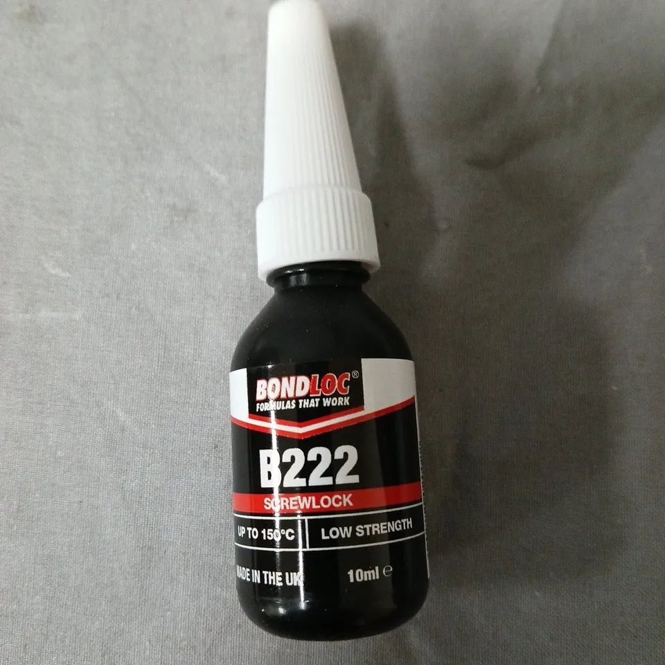 BONDLOC B222-10 SCREWLOCK, 10ML – LOW STRENGTH ADHESIVE (BOX OF 6)