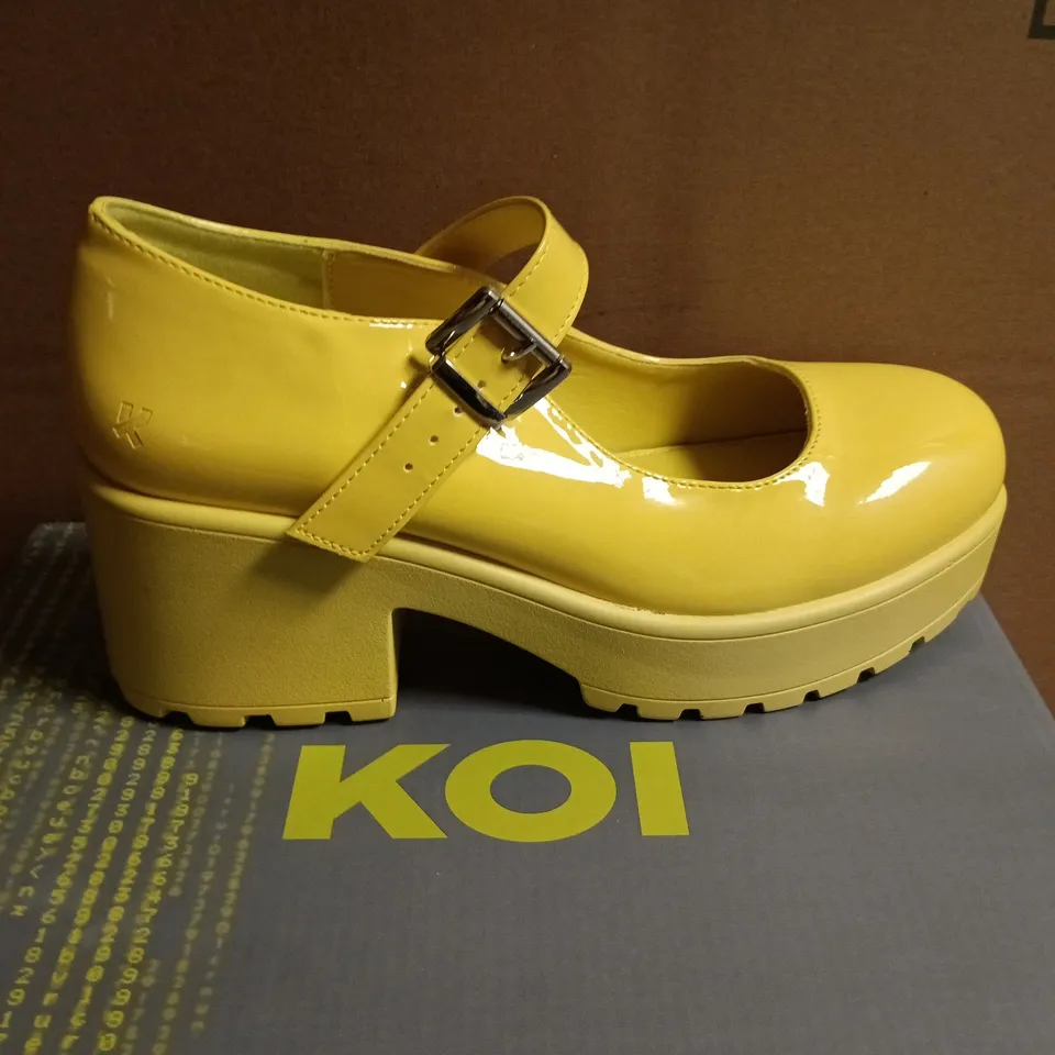 BOXED KOI TIRA MARY JANE SHOES SUNSHINE YELLOW EDITION – UK7
