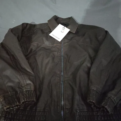 PULL & BEAR BROWN ZIP JACKET - MEDIUM