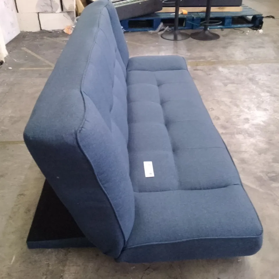QUALITY DESIGNER CLIC-CLAC SOFA - BLUE FABRIC 