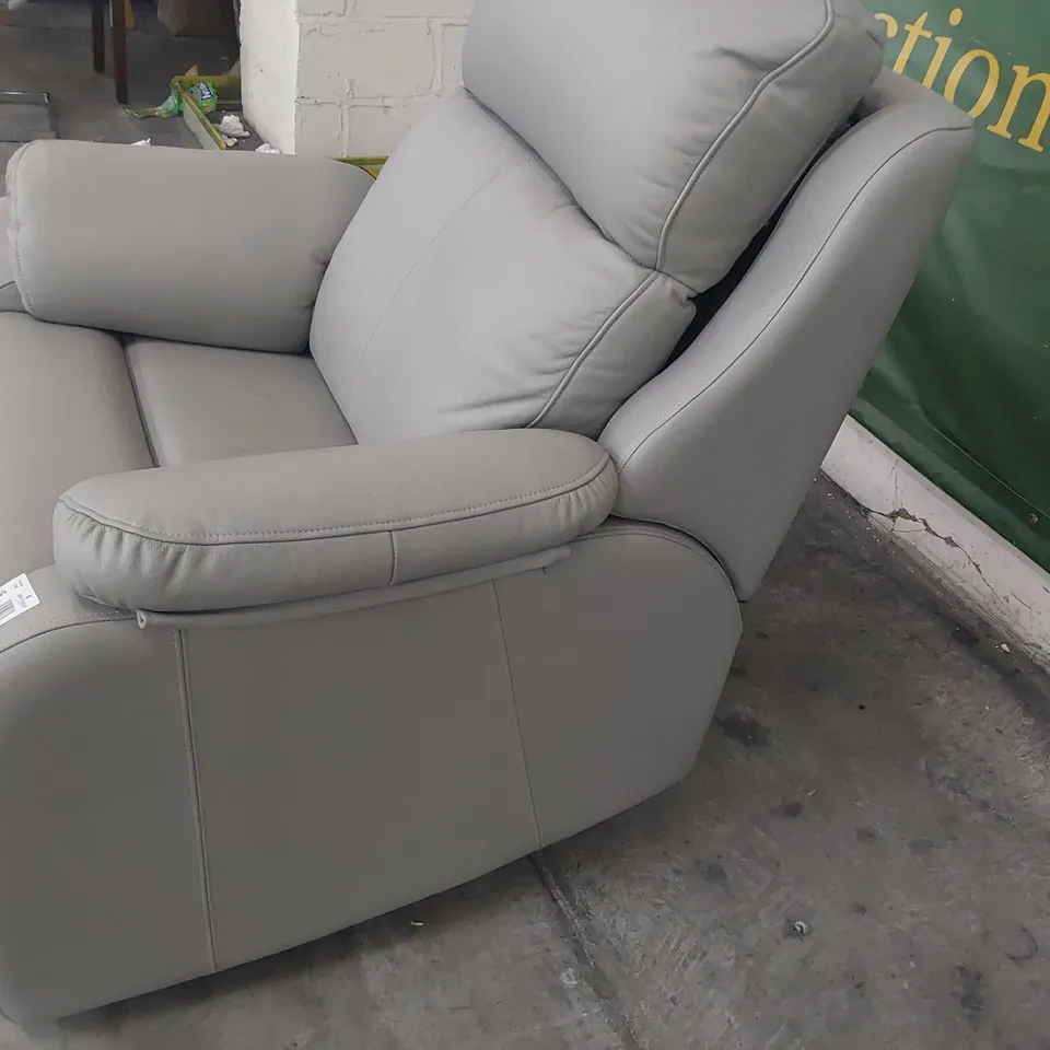 QUALITY BRITISH DESIGNER G PLAN KINGSBURY POWER RECLINING EASY CHAIR CAMBRIDGE GREY LEATHER 