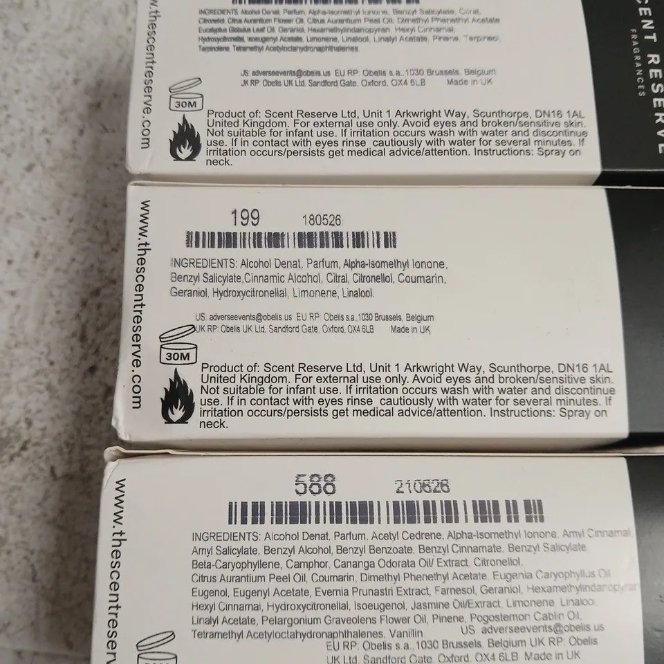 3 X 100ML OF ASSORTED THE SCENT RESERVE FRAGRANCES (WOMEN'S)