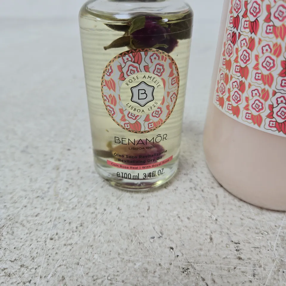 BENAMÔR ROSE AMÉLIE SHOWER CREAM AND DRY OIL – 500 ML & 100 ML BOTTLES