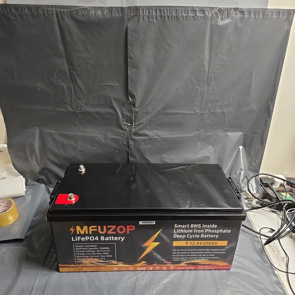 MFUZOP LIFEPO4 BATTERY 12.8V 200AH DEEP CYCLE BATTERY .