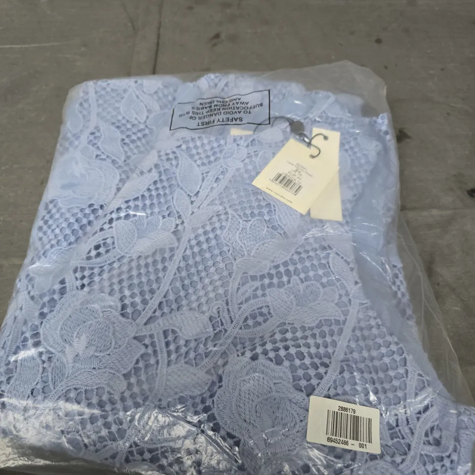 RO&ZO LACE COLUMN DRESS – BLUE, UK 16 (EU 44)