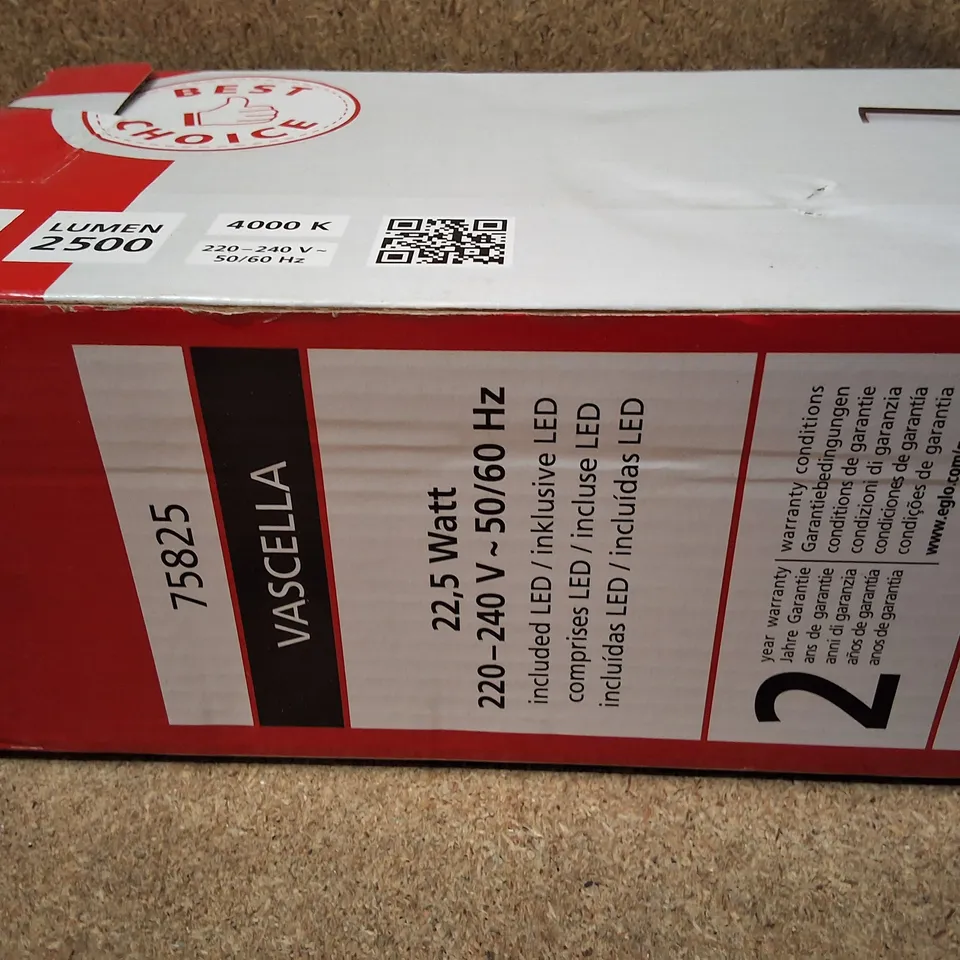 EGLO LED CEILING LIGHT – 22.5W, 2500 LM, 220–240V, BOXED (VERIFY MODEL)