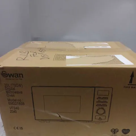 BOXED SWAN 20L 700W DIGITAL MICROWAVE - COLLECTION ONLY 