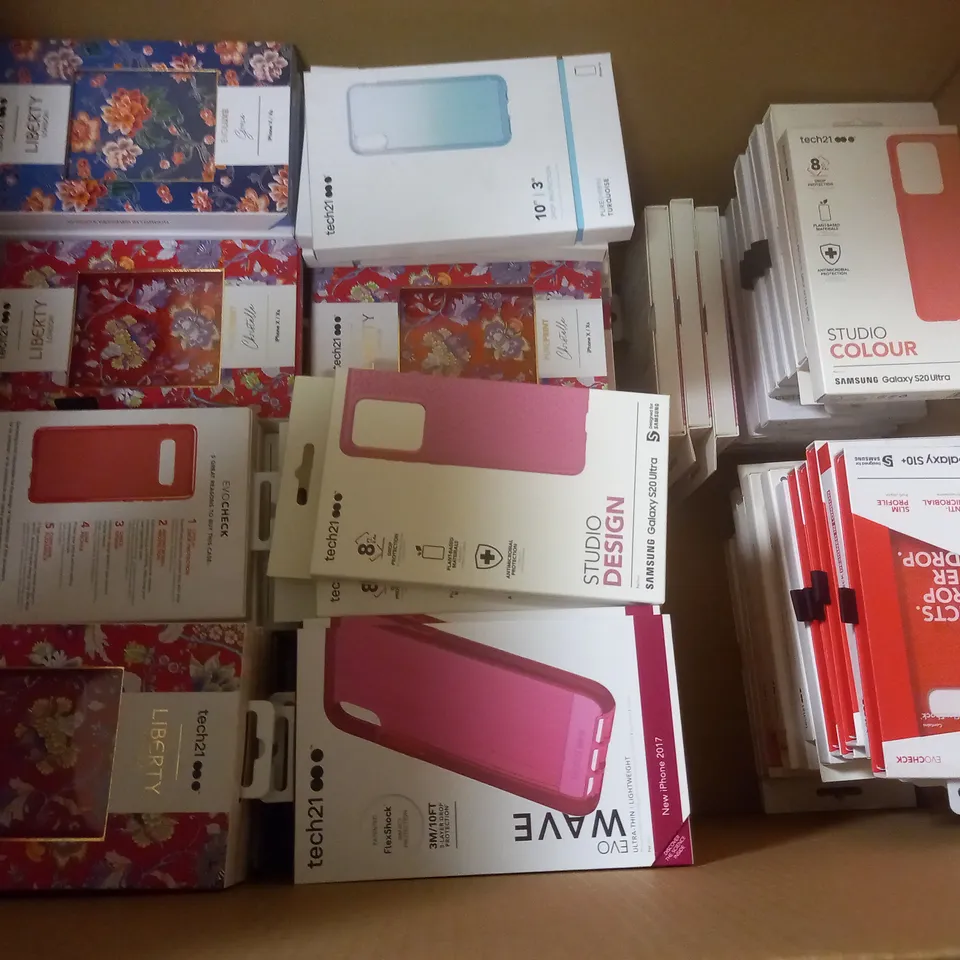 LOT OF APPROXIMATELY 125 BRAND NEW TECH 21 PHONE CASES