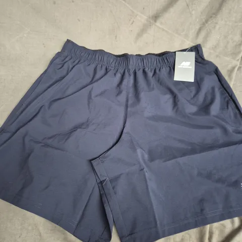 NEW BALANCE NAVY MEN'S SHORTS – ELASTICATED WAIST, SIZE L