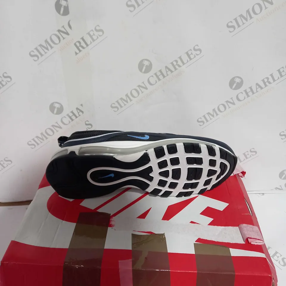 BOXED PAIR OF NIKE AIR MAX 97 BLACK/BLUE//NAVY SIZE 9.5