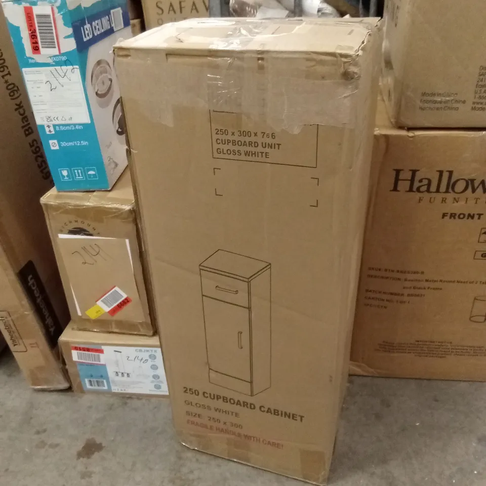 BOXED BATHROOM CUPBOARD CABINET - GLOSS WHITE (1 BOX)