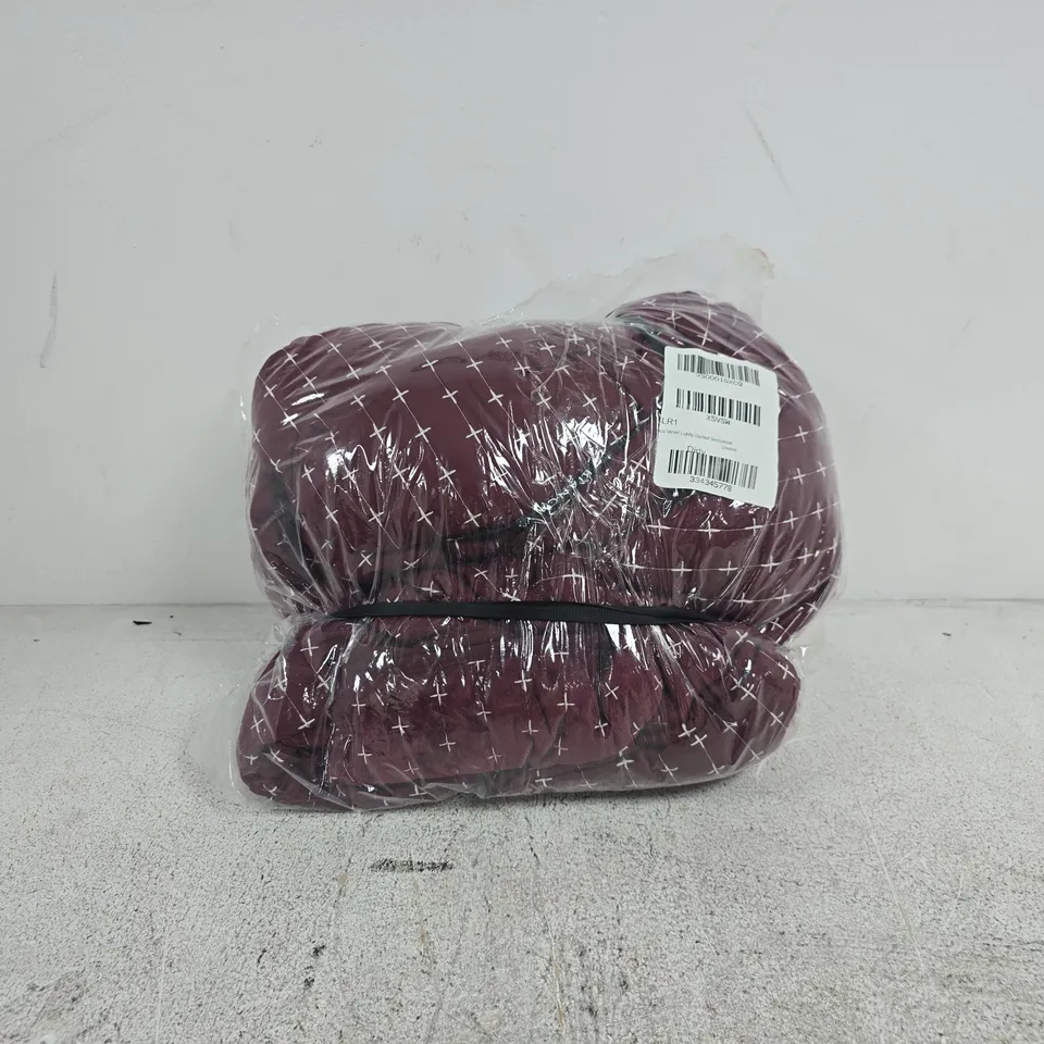 BIANCA ATTICA VELVET LIGHTLY QUILTED BEDSPREAD BURGUNDY