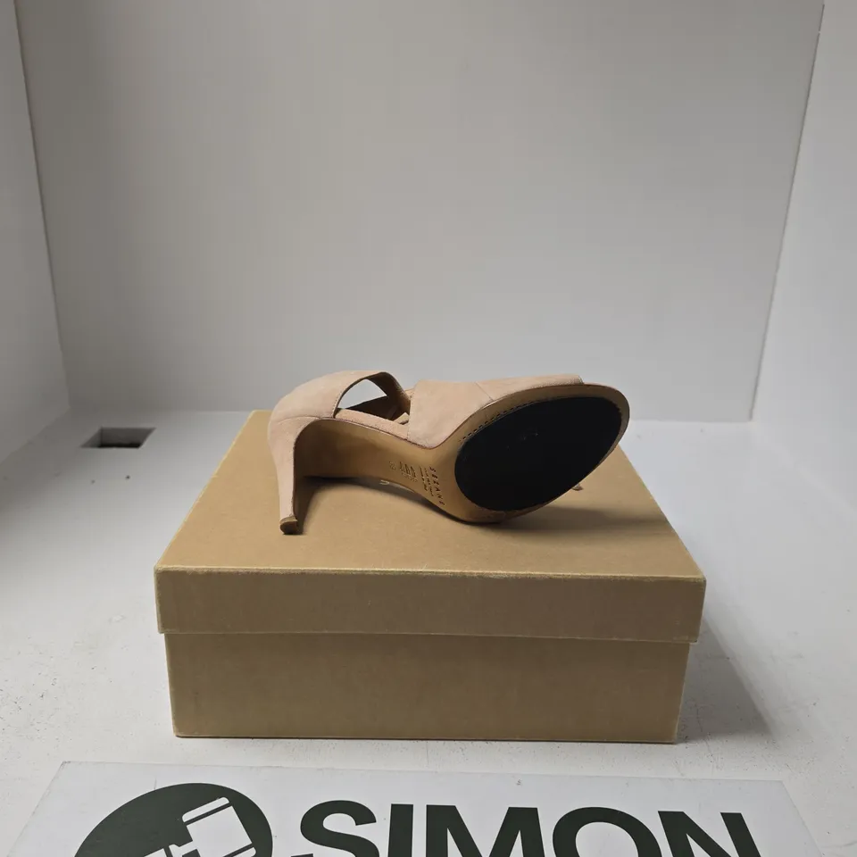BOXED PAIR OF SEZANE PINK VELVET HIGH HEELS SIZE EU 39