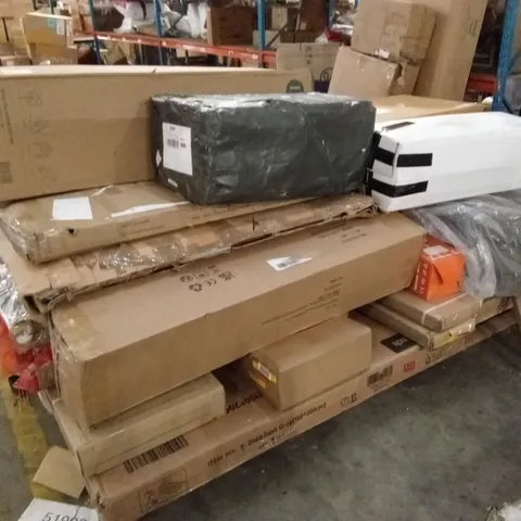 PALLET OF ASSORTED INCOMPLETE FURNITURE PARTS AND PIECES