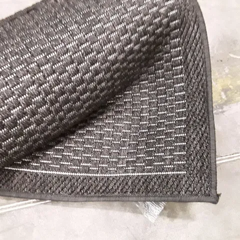 BRAND NEW BLACK TIMBER RUG 200X350CM