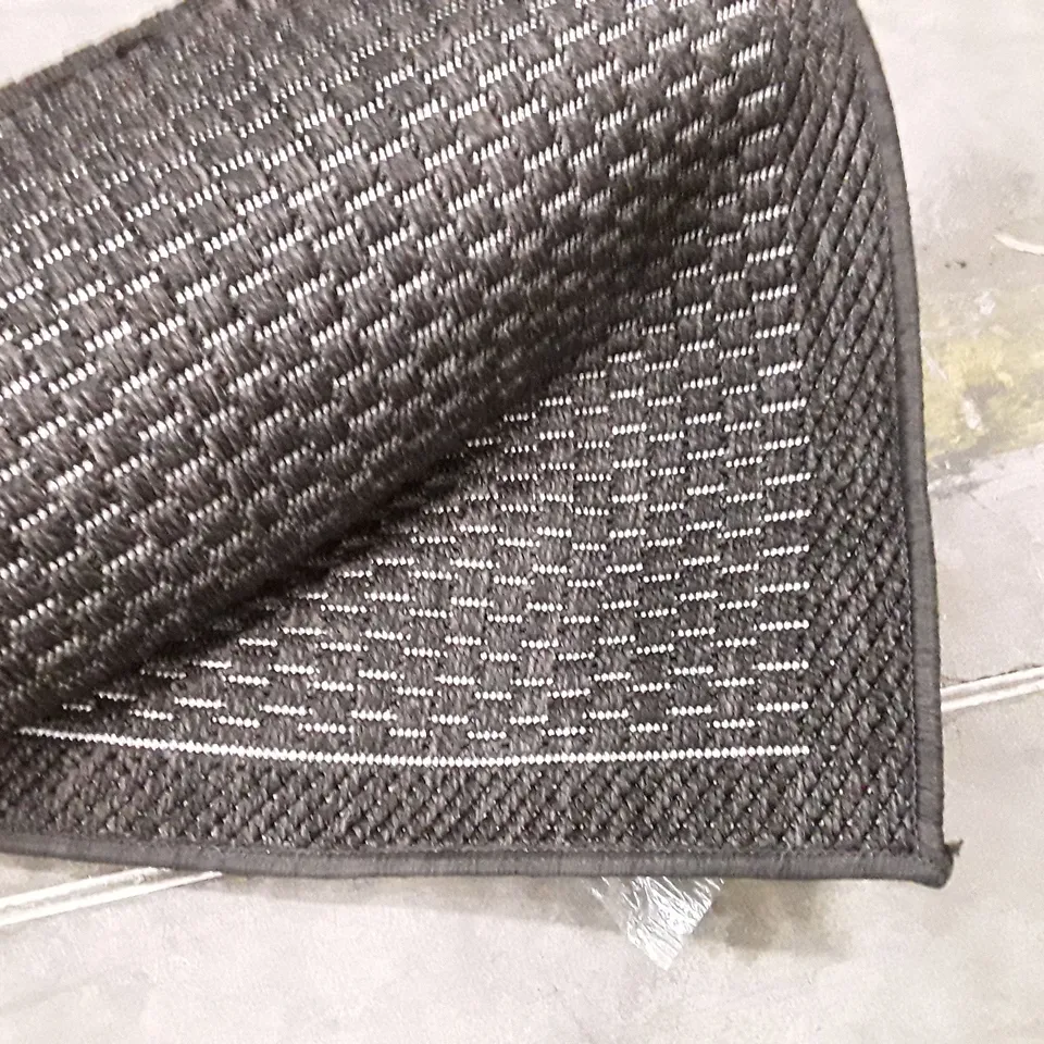 BRAND NEW BLACK TIMBER RUG 200X350CM