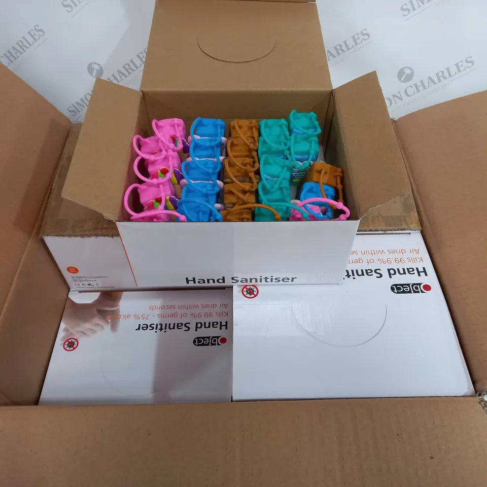 BOX OF APPROXIMATELY 8 KIDS OBJECT HAND SANITISER PACKS (25 PER PACKS )
