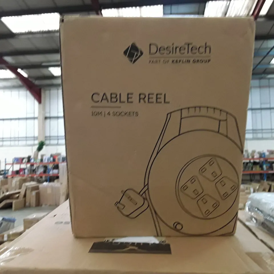 BOXED DESIRETECH CABLE REEL 10M 4 SOCKETS