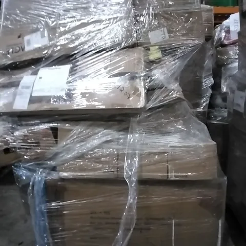 PALLET OF HOUSEHOLD ITEMS TO INCLUDE COMPUTER DESK,  SHELVING UNIT,  PORTABLE AIR CONDITIONER AND OTHER ASSORTED ITEMS...