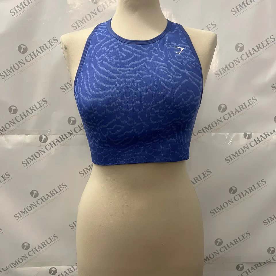 GYMSHARK SUPPORT SPORTS BRA IN BLUE SIZE L